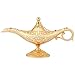 Produktbild Aladdin Lampe, Magic Genie Lampe, Metall Geschnitzte Wunschöllampe Teekanne Sammlerstück, Aladdin Wunderlampe für Home Party Hochzeit Tischdekoration Aladin Lampe (Gold)