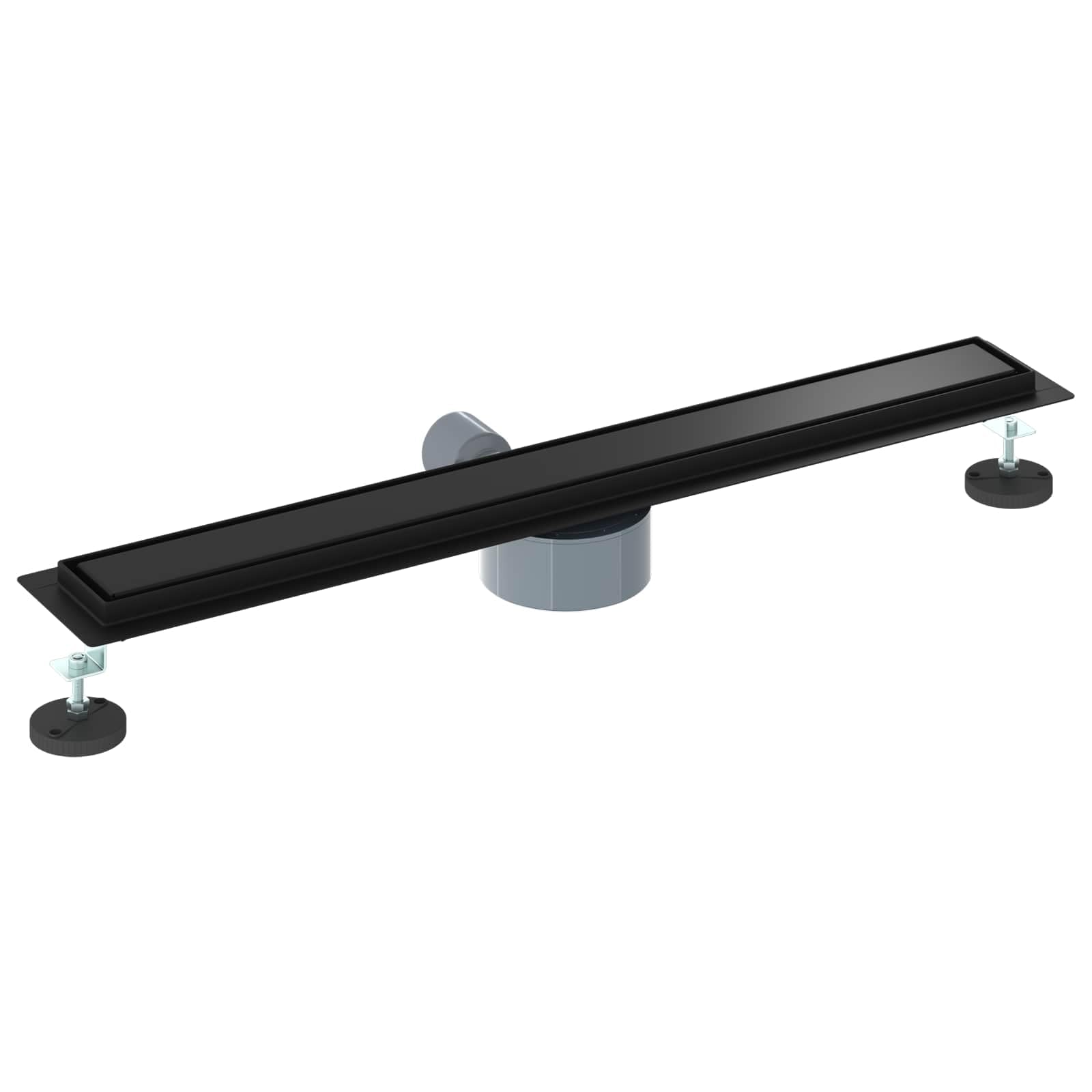 Desagüe de ducha 2 en 1 con sifón de 360°, negro, 70 cm, acero inoxidable 304, sifón de desagüe, tapón de olores, para baño sanitario, apto para azulejos interiores