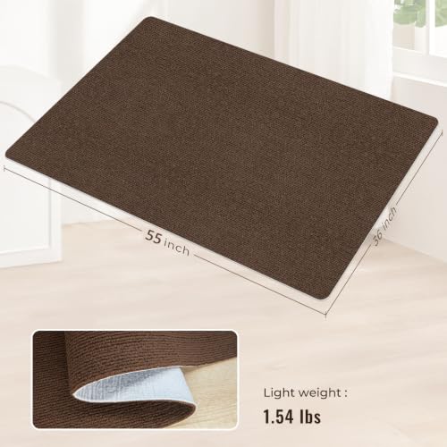 Image of Sycoodeal Office Chair Mat for Hardwood Floor,Slip Resistant Floor Mat for Rolling Chairs,Easy to Clean,Large Floor Protector Office Computer Gaming Chair,Coffee(36 inchx55 inch)