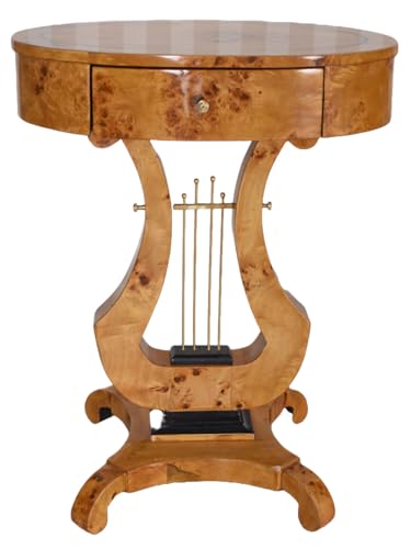 PALAZZO INT Antik Tisch Biedermeier Nähtisch Lyratisch Konsole Massivholz cat919 Exklusiv