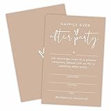 TPYEN Happily Ever After Party Invitations, Minimalist Brown Wedding Reception Party Invitation, Celebration for Bride & Groom, Party Favor & Supplies - A04