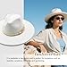 White Fashion Wide Brim Felt Fedora Hat with 3-Ring Buckle Belt Adjustable Church Dress Panama Hat for Women Men Big Head Circumference 23.6in