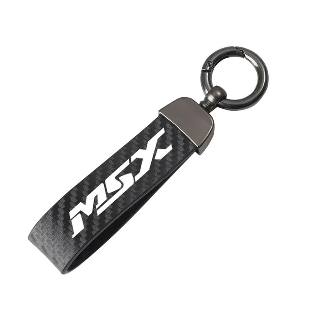 INSTR High-Grade Leather Motorcycle keychain Horseshoe Buckle Jewelry For H-onda GROM MSX125 MSX 125 ABS 2013-2020 2021-Black