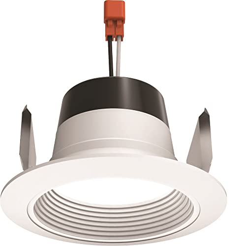 Juno 4 In. 3000K Soft White Led 600 Lumen Retrofit Downlight Baffle Trim Module, White #TOP16