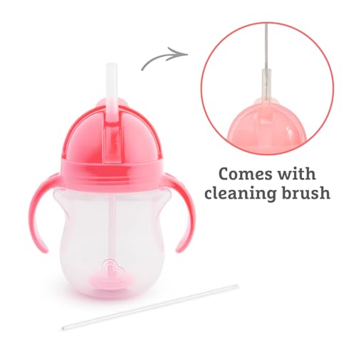 Image of Munchkin Click Lock Tip & Sip Weighted Straw Cup, 208 ml, BPA Free, Pink