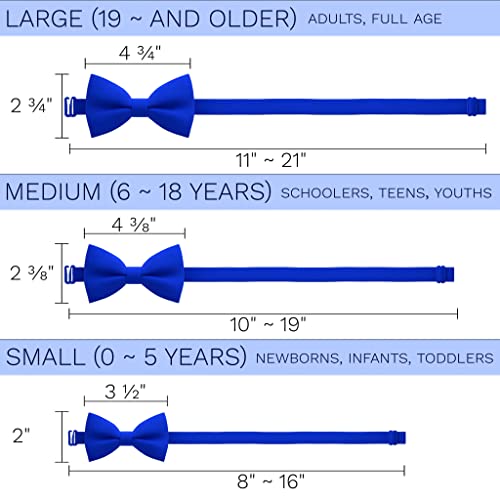 Image of Bow Tie House Mens Bowties Pre-tied Shape Clip on Bowtie Solid Men Formal Wear for kids, baby boys, toddler any age bow ties