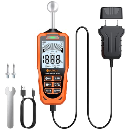 Neoteck Testeur Humidité 2 en 1 à Sondes Sphérique et à Aiguilles - Détecteur Humidité ±2.5%...