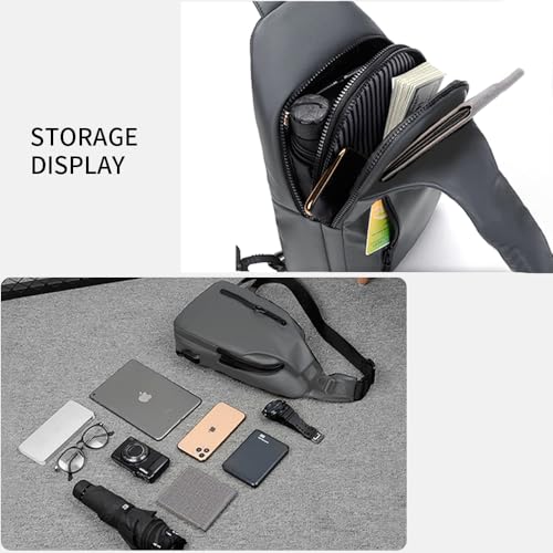 Lightweight Sling Bag Waterproof Crossbody Sling Backpack Small Chest Shoulder Backpack for Men Women(gray)4