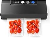 KOIOS Vacuum Sealer Machine, 85Kpa Automatic Food Sealer for Food Savers w/Starter Kit, Dry&Moist Modes, With Up To 40 Consecutive Seals, Compact Design(Black)