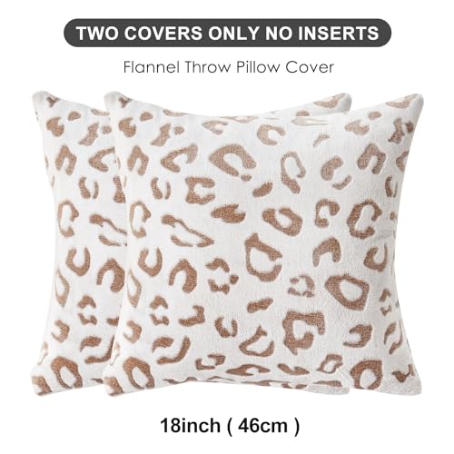 Sochow SPC8000001 Decorative Throw Pillow Covers 18X18 Inches Set Of 2, Soft Leopard Print Flannel Fleece Pillowcase Square Cushion Covers thumb #4