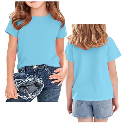 Girls Short Sleeve Tops Kids Fashion DIY Pattern Cute Crew Neck Cropped Athletic T Shirts Toddler Girls Summer Tops4