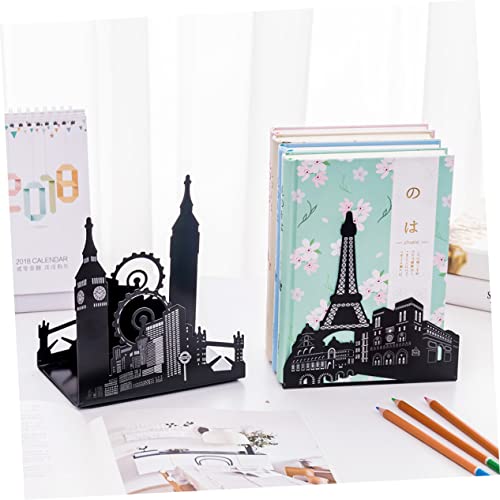 1 Pair Decorative Bookends Retro Bookshelf Metal Bookends Bookends Cast Bookends Bookends Creative Book Stoppers Iron Bookends Shelves Hollow Book Holder Vintage #TOP3