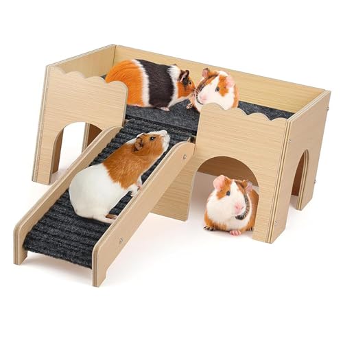 おもちゃセットレインボーハムスター隠れ家スイングとシーソーペットスポーツおもちゃハムスターケージアクセス木製ペットの生息地