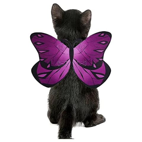 Pet Cat Bat Wings for Halloween Party Decoration, Puppy Collar Leads Cosplay Bat Costume,Cute Puppy Cat Dress Up Accessories Cover