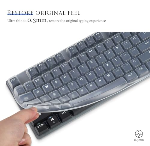 Keyboard Cover Skin for Logitech K845 Mechanical Illuminated Keyboard, Logitech K845 Keyboard Protector Accessories,Ultra Thin Desktop PC Silicone Keyboard Cover-Clear