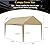GOTRUTH 12x20 Canopy Replacement Cover, Carport Replacement Canopy Top Cover for 12' x 20' Frame, 800D Heavy Duty Waterproof UV Protected Car Canopy with Ball Bungees (Frame is not Included) (Beige)