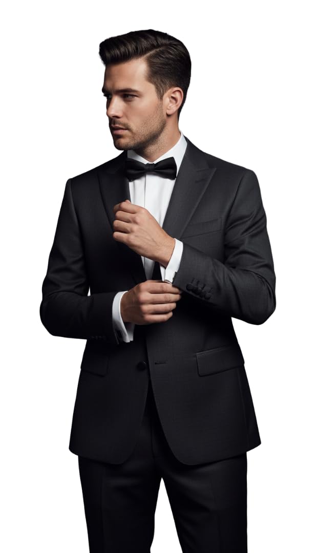 Men's Slim Fit Cotlook Suit Fabrics - Prussian Blue