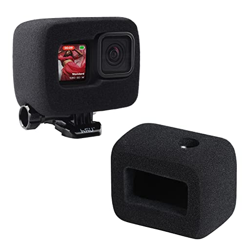 HSU 2 pièces Windslayer Coque de Protection en Mousse pour GoPro Hero 12/11/10/9 Réduit Le Bruit du Vent pour Un Enregistrement Audio Optimal