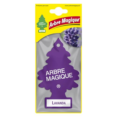 Arbre Magique Mono, Profumatore Auto, Fragranza Lavanda, Profumazione Fresca E Versatile, Durata Fino A 7 Settimane, Made In Italy, Confezione Da 1 Pe