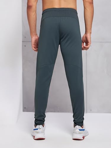Image of TECHNOSPORT Mens Polyester Slim Fit Activewear Track Pant with SPF50+ for Running, Workout Wear Antimicrobial & Quick Dry