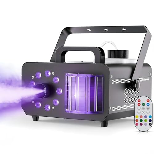 Máquina de humo profesional de 1200W con luces LED RGBW para escenario y boda