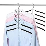 DOIOWN すべらないハンガー シャツハンガー ハンガー かたくずれ防止 収納 洋服収納 ステンレスハンガー シャツ/コート/セーター収納用 跡がつかないハンガー クローゼット収納 5段 幅40cm 2本組