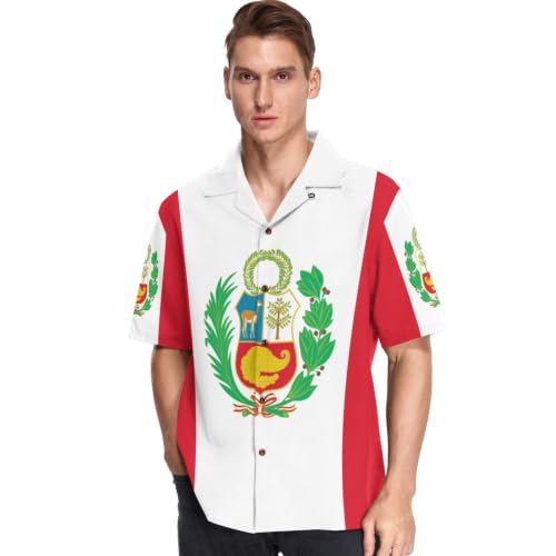 Chemise hawaïenne manches courtes Pérou homme vêtement été imprimé GuoChe