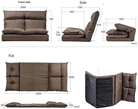 HOMCOM Canapé De Sol Pliable, Dossier Inclinable Sur 7 Niveaux Et Coussins, 130 X 73 X 60 Cm, Gris Clair