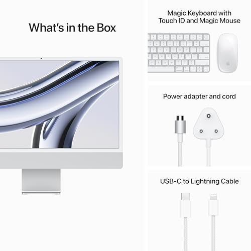 Apple 2023 iMac (24-inch, Apple M3 chip with 8‑core CPU and 10‑core GPU, 8GB Unified Memory, 256GB) - Silver - Image 6