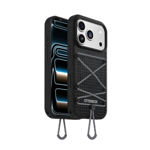 Image of OtterBox Sole Series Phone Case for iPhone 17 Pro - Black | Grippy iPhone Case with Tread Edges, Protective iPhone Case with Finger Loop, Lip Balm & Accessory Holder, Magsafe Compatible