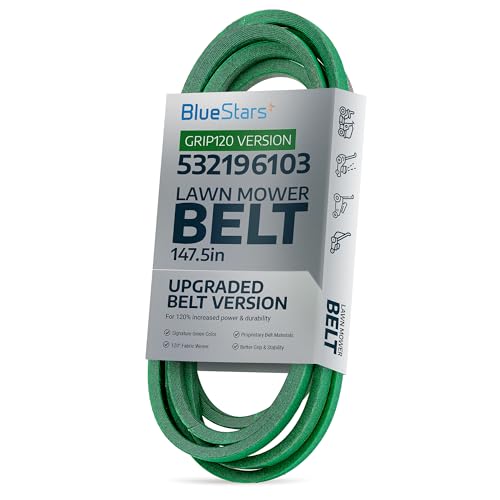 Image of [Upgraded Grip120] BlueStars 196103 Mower Deck Belt | Aramid Cord |147.5 inch