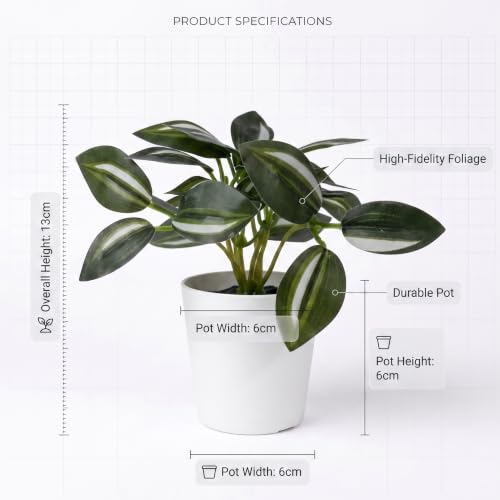 Image of Dekorly Pack of 6 Mini Artificial Potted Plants, Small Indoor Potted Houseplants, Small Faux Plants for Home Decor Bathroom Office Farmhouse (Mini Botanical Collection)