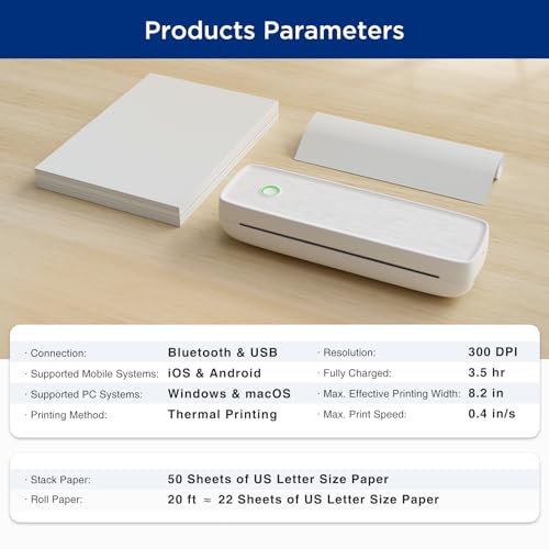 Supvan T200M Portable Printer Wireless For Travel, Bluetooth Inkless Printer thumb #6