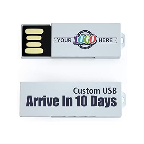 MEINAMI Paper Clip Custom USB Flash Drive in White Logo Printed Thumb Drive Mini Personalized Memory Stick 8GB 25 Pack Cover