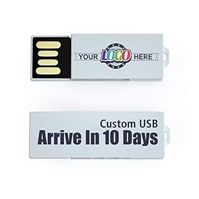 MEINAMI Paper Clip Custom USB Flash Drive in White Logo Printed Thumb Drive Mini Personalized Memory Stick 4GB 100 Pack