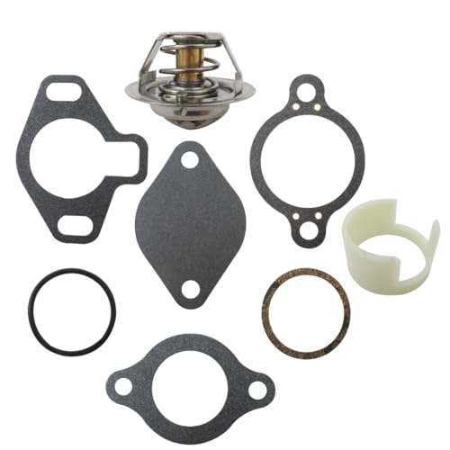 Misimain 8Pcs Misimain Thermostat Kit for Mercruiser 807252Q5 1987-UP Sierra 18-3647 gaskets Sleeve for 4.3L 5.0L 5.7L 7.4L 8.2L 160Â°