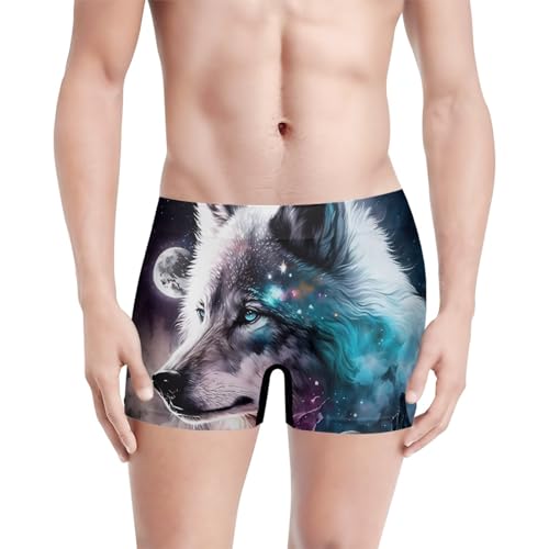 JooMeryer Men's 3D Cool Wolf Print Boxer Shorts Funny Humorous Underwear Boxer Shorts3