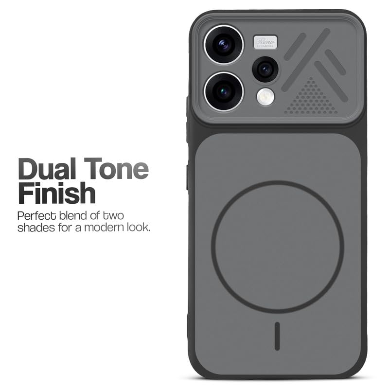 Image of Mr. Case Back Cover for Oppo Reno 15 5G | Ring Design Protective Case with Camera Cut Protection | Anti Slip Grip | Shockproof Mobile Cover - Black