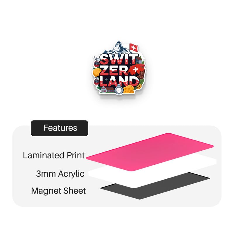 Image of Switzerland 02 Fridge Magnets, Glossy Finish, Stylish Magnet for Fridge, Wardrobe & Metal Surfaces