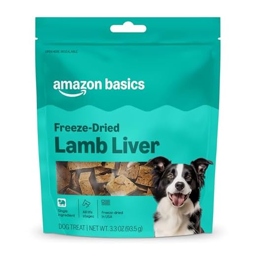 Amazon Basics Freeze-Dried Raw Single Ingredient Dog Treats, Lamb Liver, High Protein, Healthy Training Treats or Meal Topper for all Dogs, Grain-Free, 3.3oz (Previously Wag)