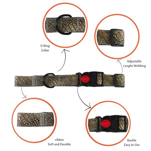 Image of Emily Pets Dog Collar with Safety Locking Buckle, Adjustable Soft Breathable Comfortable Nylon Pet Collar for Small, Medium Dog & Puppy (Color May Vary)