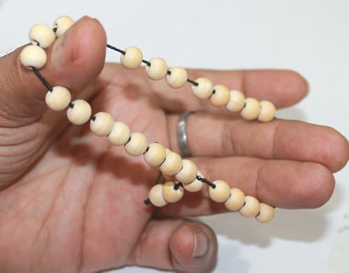 IS4A White Tulsi Beads Sumarni Bracelet Elastic Barcelet 27+1 8mm Holy Tulsi Beads Mala Rosray 6