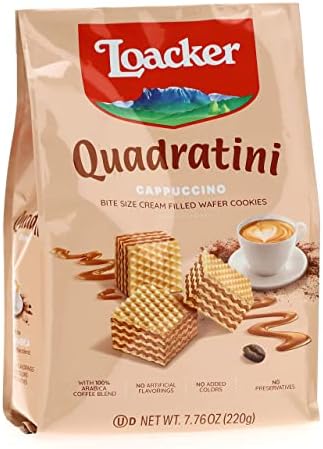 Loacker Quadratini Cappuccino Wafer Cookies (220g)
