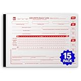 15 Pack Compact Driver Log Book - 40 Sets of Forms Per Log Books for Truck Drivers with Daily Recap - 5.5