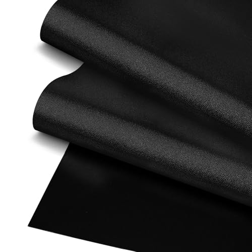 JERLITU Black Faux Leather Fabric Waterproof Leatherette Upholstery Vinyl Fabric 50 x 140 cm-Half Metre Faux Leather for Furniture Decor Home Upholstery Clothing Accessories