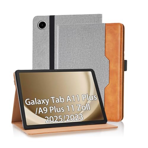 Vkooer Case for Samsung Galaxy Tab A11 Plus A11+ 2025/ Galaxy Tab A9 Plus A9+ 11 inch PU Leather Folio Flip Cover with Multi-Angle Viewing Smart Stand Cover with Pocket,Grey