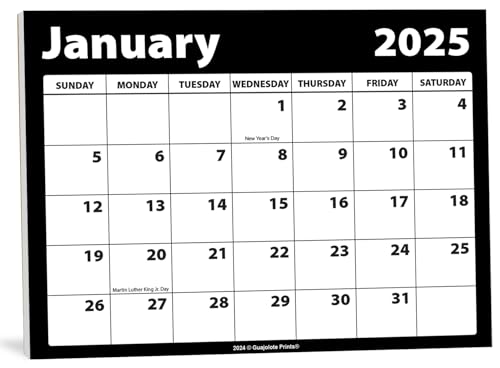 Magnetic Calendar for Refrigerator, 2025-2026, 2 Years - 7.25 x 10 inches (Big Bold Letters and Numbers) Black