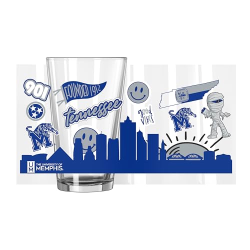 Image of Logo Brands NCAA 16 oz Pint Glass - Durable Glass With Bold Team Color- Chip-Resistant Rim Drinkware For Fans, Tailgates, Home Bars & Everyday Use