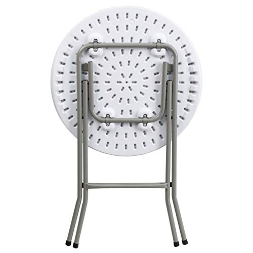 Flash Furniture Elon 2' Round All-Occasion Plastic Folding Event Table, Folding Banquet Table for Indoor/Outdoor Events, White by Flash Furniture - Image 6