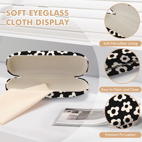 Image of Glasses Case Hard Shell,Portable Protective Eyeglasses Case, Eyeglass Holder Box with Cleaning Cloth,for Women Men